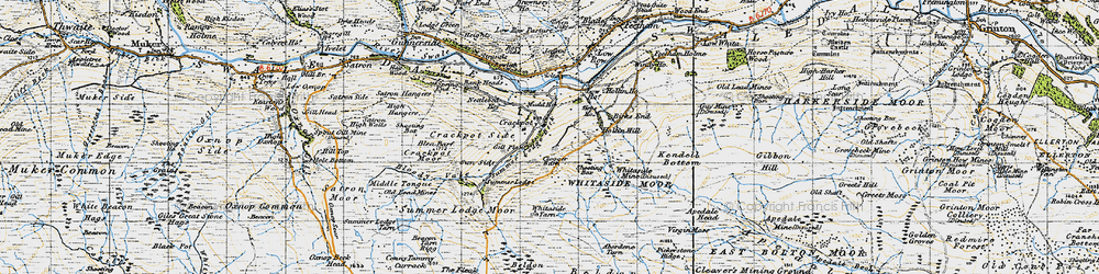 Old map of Aberdene Tarn in 1947