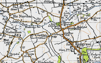 Old map of Crackthorn Corner in 1946