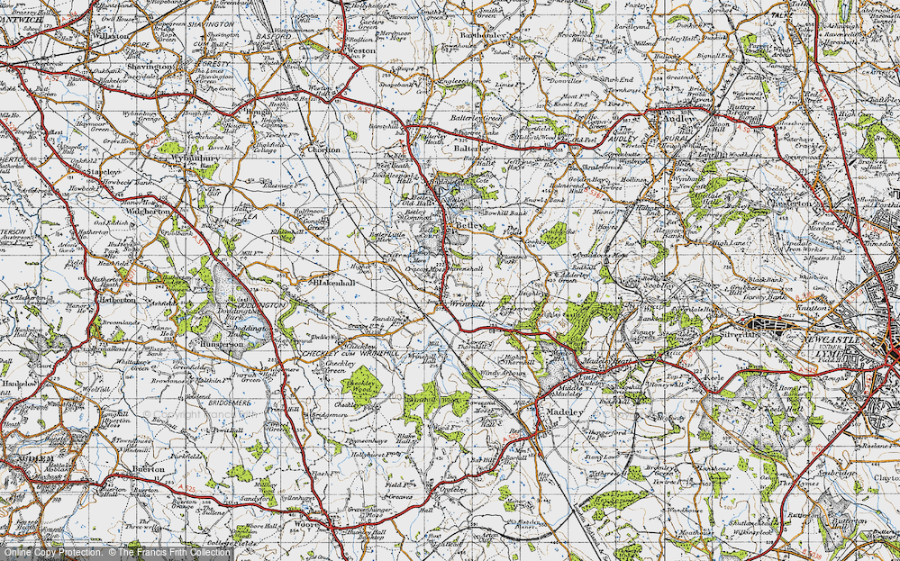 Old Map of Cracow Moss, 1946 in 1946
