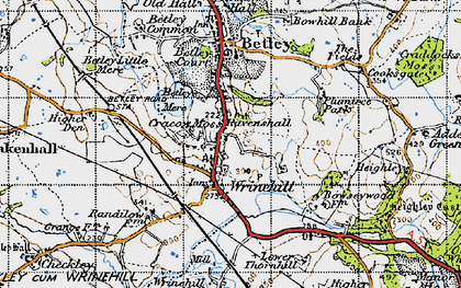 Old map of Cracow Moss in 1946