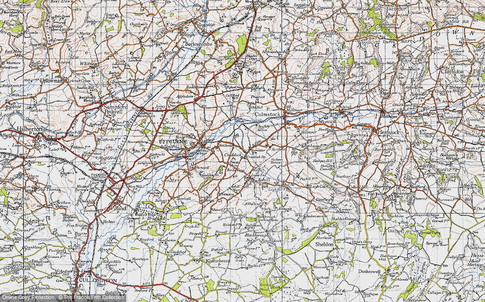 Old Map of Craddock, 1946 in 1946