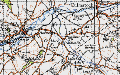 Old map of Craddock in 1946