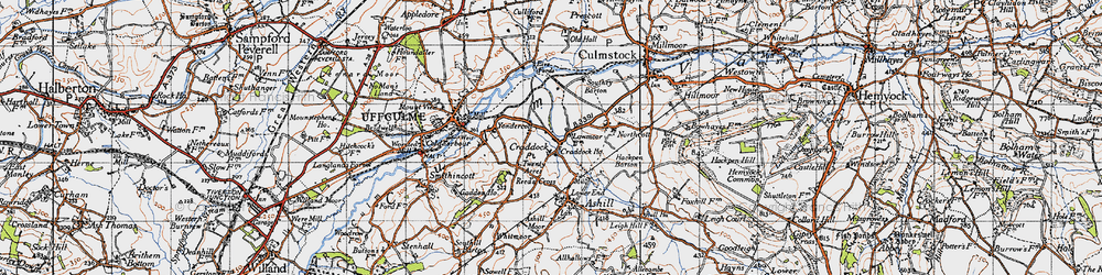 Old map of Craddock in 1946