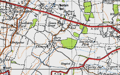 Old map of Cradle End in 1946