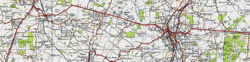 Old map of Cradle End in 1946