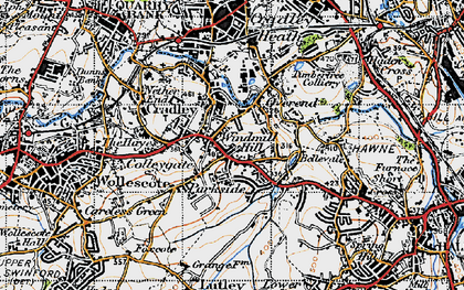 Old map of Cradley in 1947