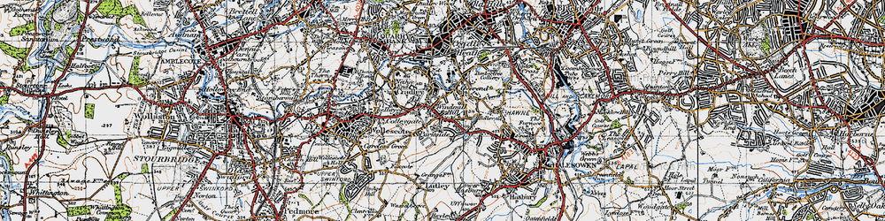 Old map of Cradley in 1947