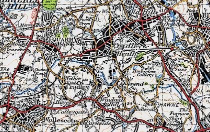 Old map of Cradley Heath in 1947