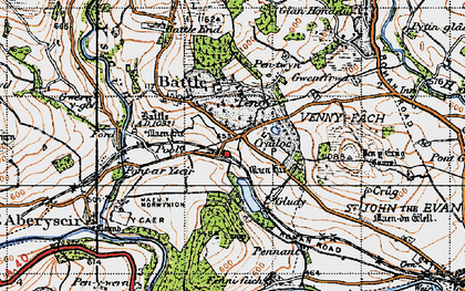 Old map of Penoyre in 1947