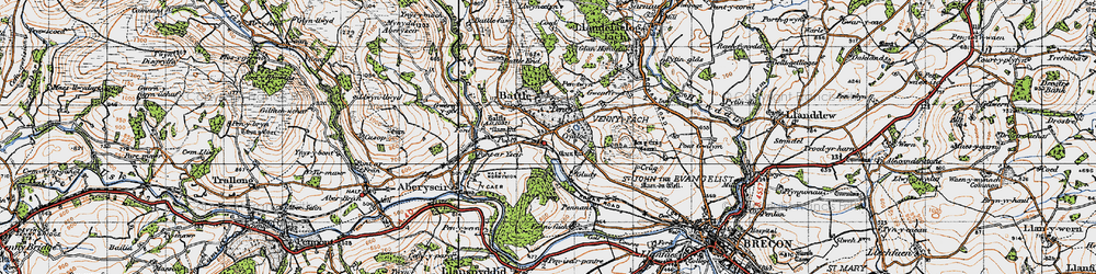 Old map of Penoyre in 1947