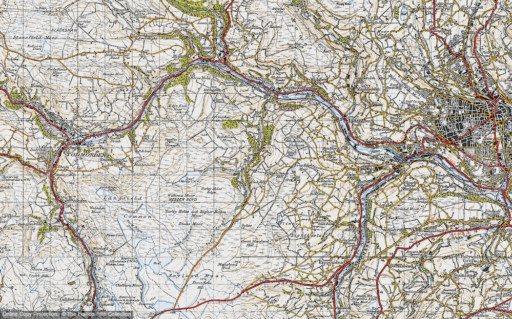 Old Map of Cragg Vale, 1947 in 1947