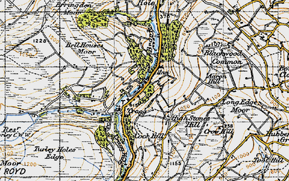 Old map of Cragg Vale in 1947