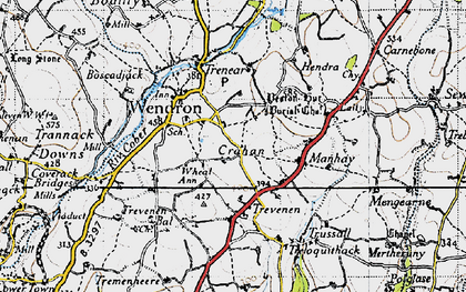 Old map of Crahan in 1946