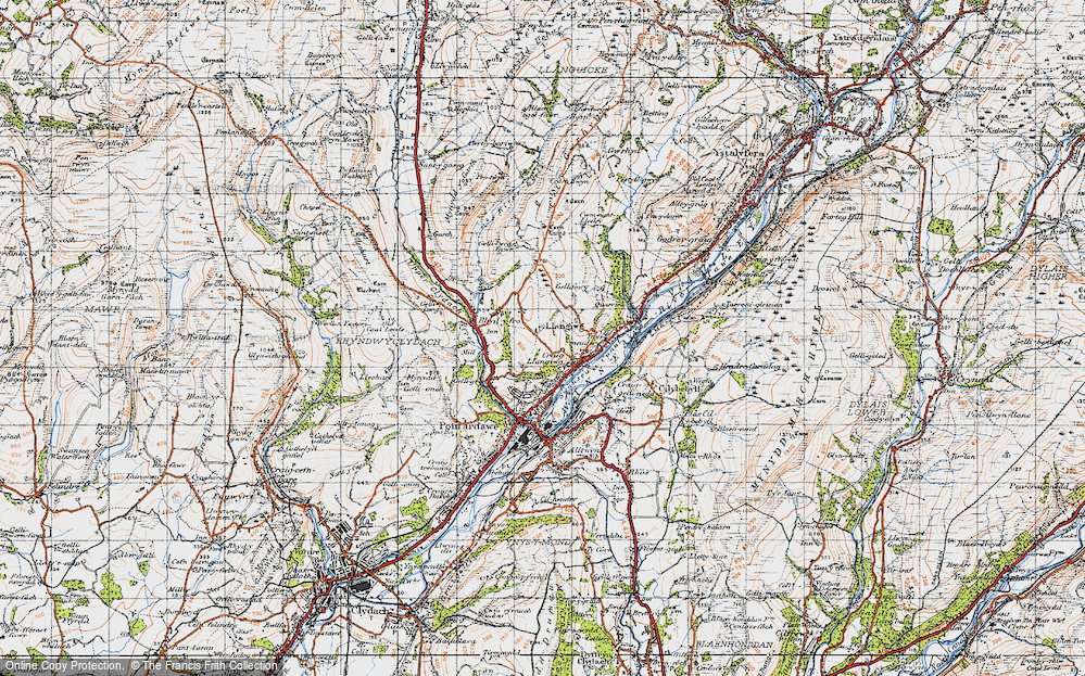Old Map of Craig Llangiwg, 1947 in 1947