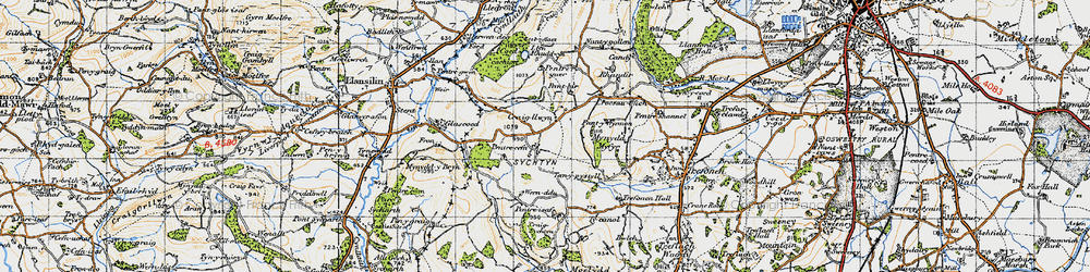 Old map of Craig-llwyn in 1947
