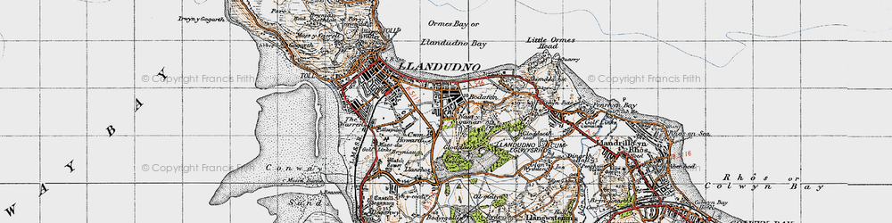Old map of Craig-y-don in 1947