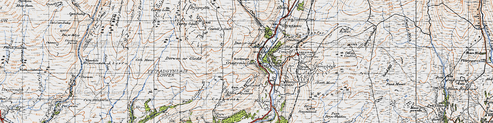 Old map of Craig-y-nos in 1947