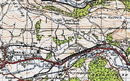 Old map of Craig-y-Rhacca in 1947