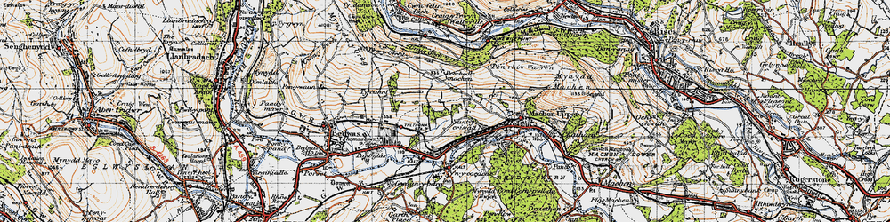 Old map of Craig-y-Rhacca in 1947