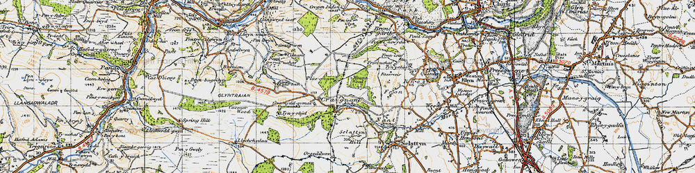 Old map of Craignant in 1947