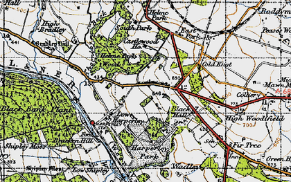 Old map of Helme Park in 1947