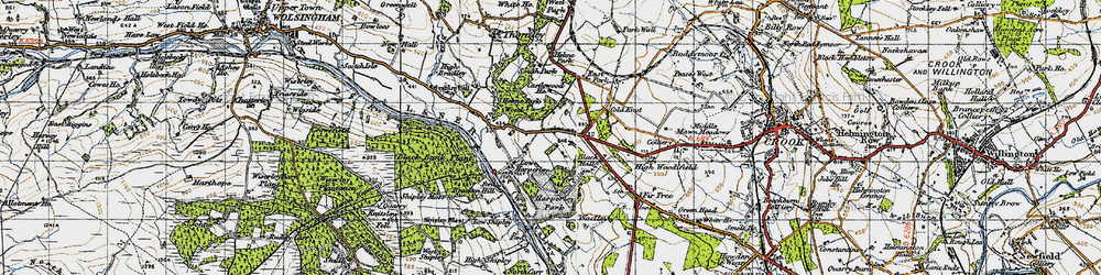 Old map of Helme Park in 1947