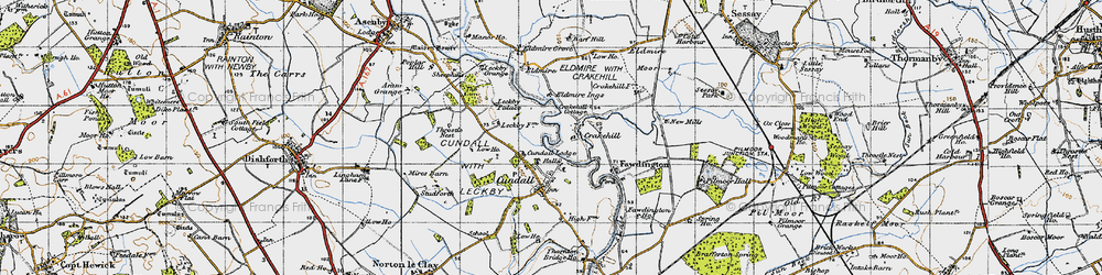 Old map of Leckby Grange in 1947