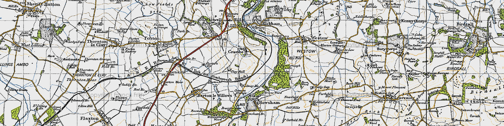 Old map of Crambe in 1947