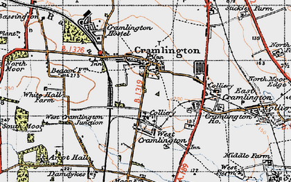 Old map of Cramlington in 1947