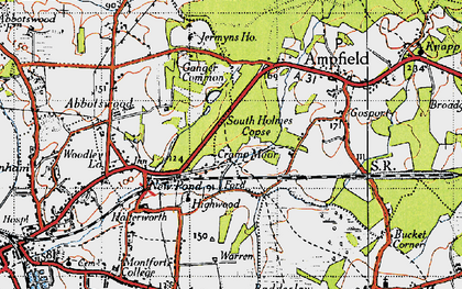 Old map of Crampmoor in 1945