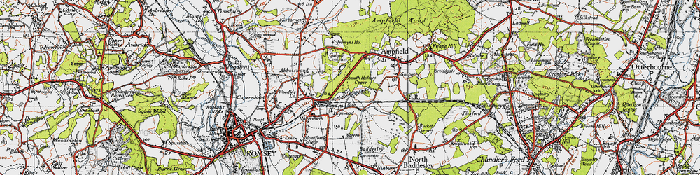 Old map of Crampmoor in 1945