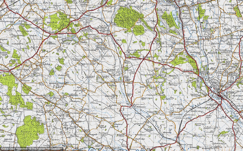 Old Map of Historic Map covering Moorfields in 1946