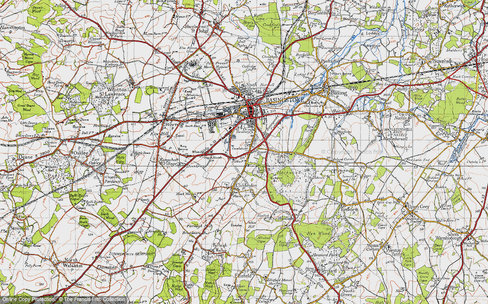 Old Map of Cranbourne, 1945 in 1945