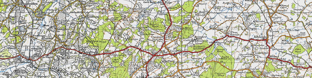 Old map of Cranbrooke Common in 1940