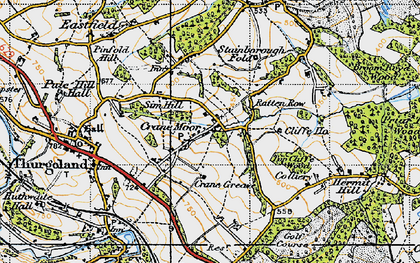 Old map of Crane Moor in 1947
