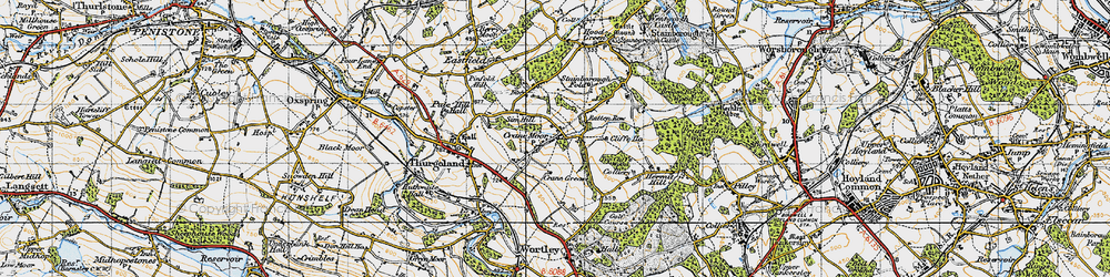 Old map of Crane Moor in 1947