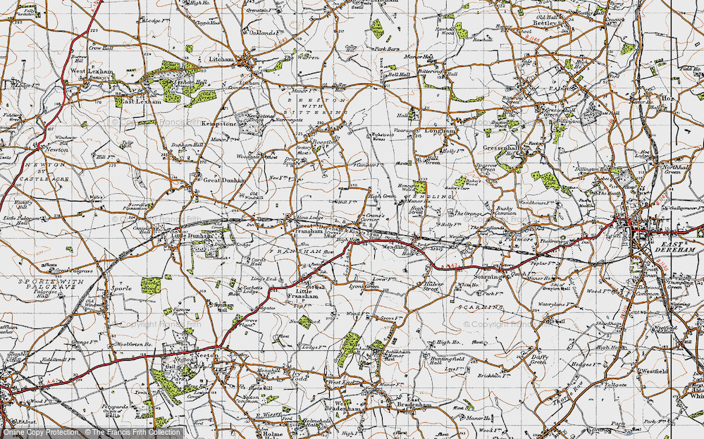 Old Map of Crane's Corner, 1946 in 1946