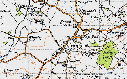 Old map of Cranfield in 1946