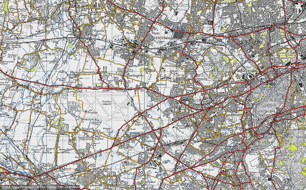 Old Map of Cranford, 1945 in 1945
