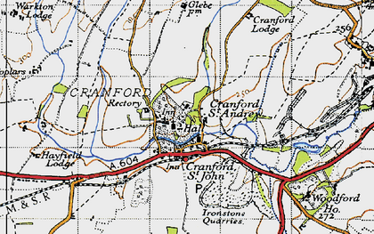 Old map of Cranford St Andrew in 1946