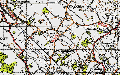 Old map of Crank in 1947