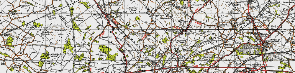 Old map of Crank in 1947