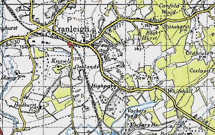 Old map of Cranleigh in 1940