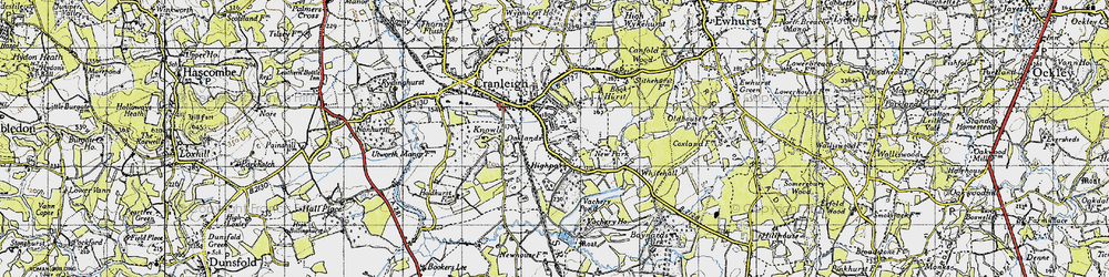 Old map of Book Hurst in 1940