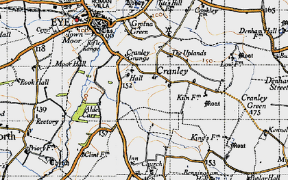 Old map of Cranley in 1946