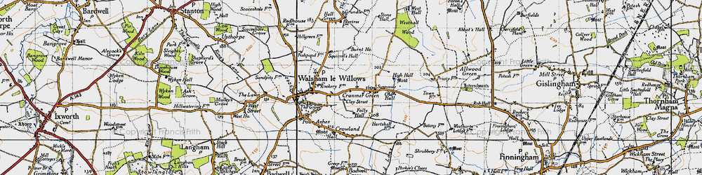 Old map of Cranmer Green in 1946