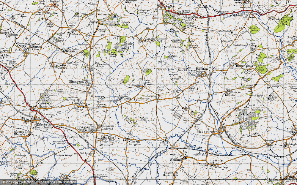 Old Map of Cranoe, 1946 in 1946