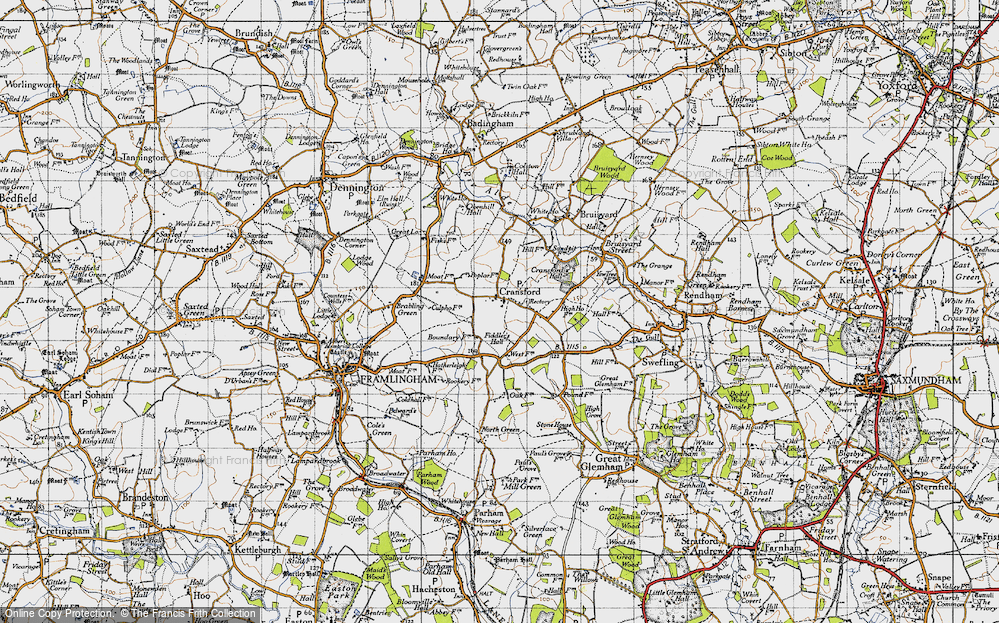 Old Map of Cransford, 1946 in 1946