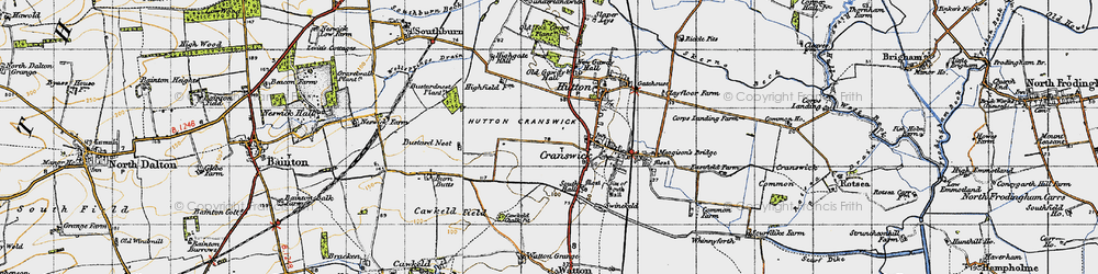Old map of Cranswick in 1947