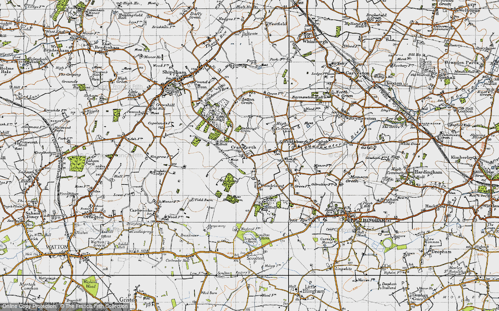 Old Map of Cranworth, 1946 in 1946